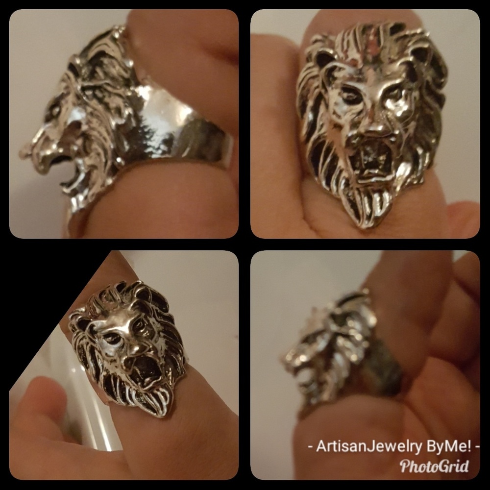 SaleRoaringLionRing9TibetSilverStainlessSteelThumb